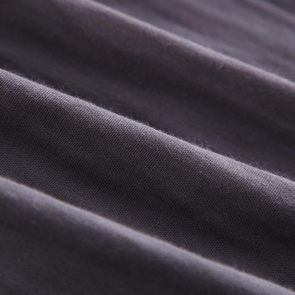SISOFTLY Sleeve Jinbei Plain Double Gauze Set Washable Summer Kimono Samue Pajama Set [SISOFTLY] Men's 3/4 Spring/Summer Men's (Gray 03, XL)
