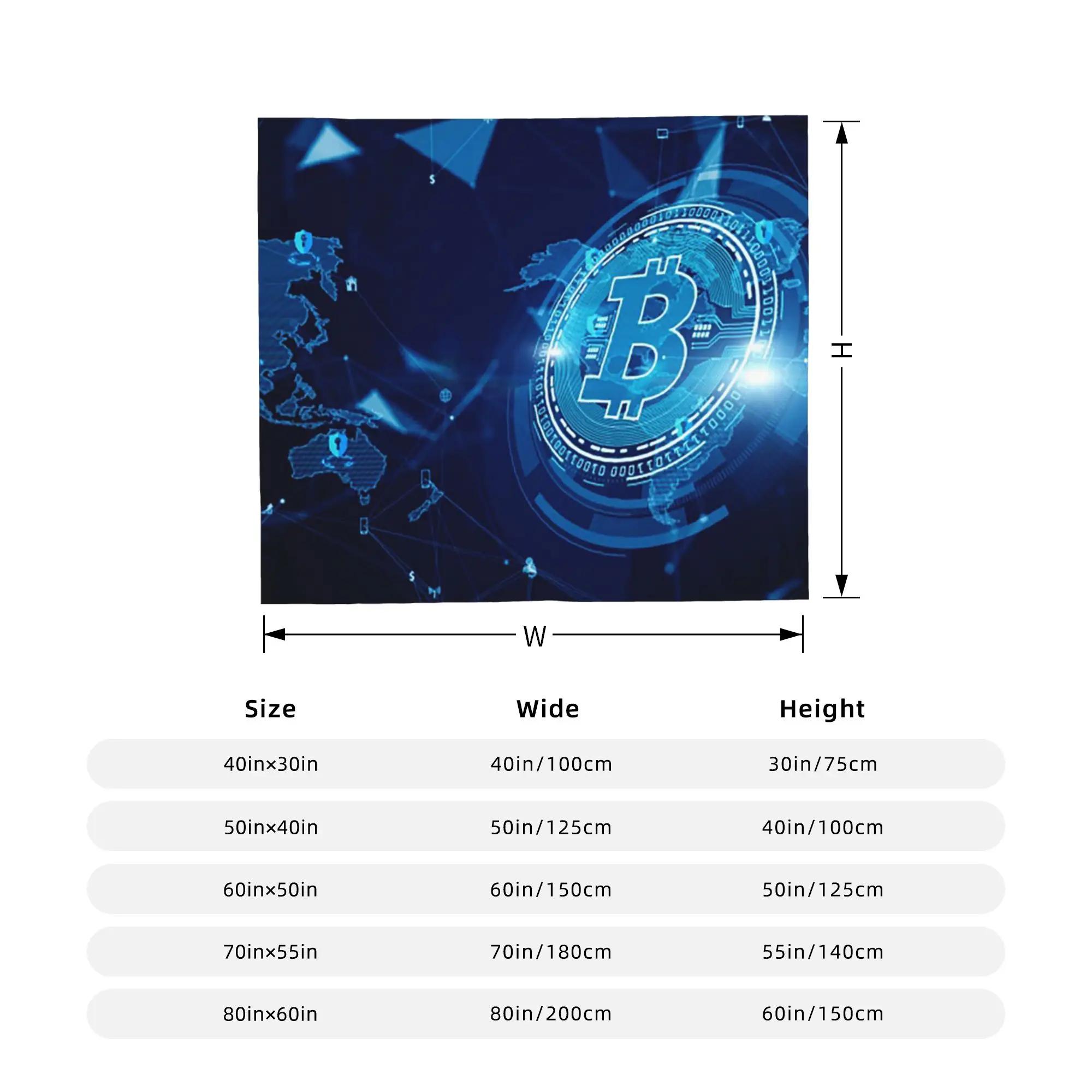 

Bitcoin Knitted Throw Blanket Cryptocurrency Hodl Dogecoin Blockchain Warm Bedspread for Sofa and Bed 130x150cm51x59in