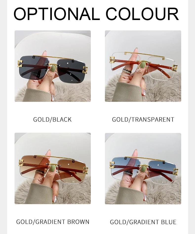 Lovely Rimless Square Sunglasses Women Men Designer Brand Sun Glasses Female Male Casual Metal Mirror