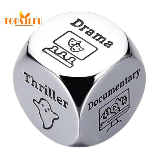 Food Decision Dice Stainless Steel,Date Night Meal Decision Maker,Valentines Day Movies Decision Dice for Couples