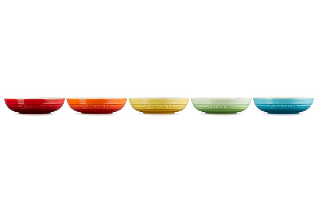 Le Creuset Ronde Diepe 20 Hitte en Kou Magnetron en Oven Set van Oven Pasta Curry Gratin Schaal Japanse Schaal, cm, Regenboog, Bestendig, Veilig, 5, Schaal,