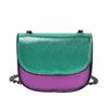 Women's K-G PU Mini Colorful Splicing Chain Bag Fashionable And Versatile Saddle Bag Single Shoulder Crossbody Bag