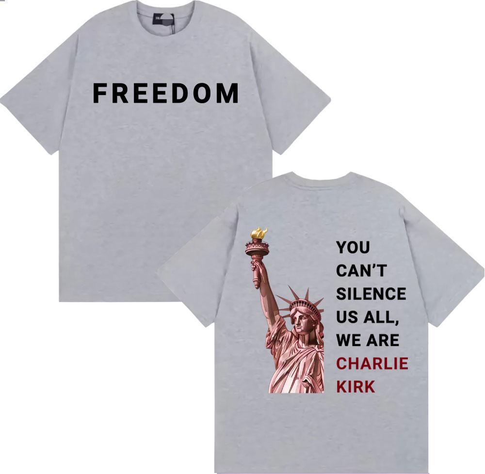 Charlie Kirk You Can't Silence Us All Printed T Shirts Men Women Harajuku High Street Oversized T-shirt Summer Tops Loose Tshirt