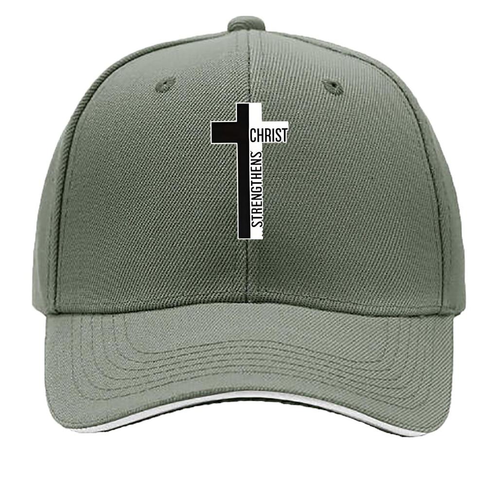 Unisexs Stylish Adjustable Baseball Cap with Cross Letter Print Breathable for Outdoor Activitie Sandwich Baseball Cap