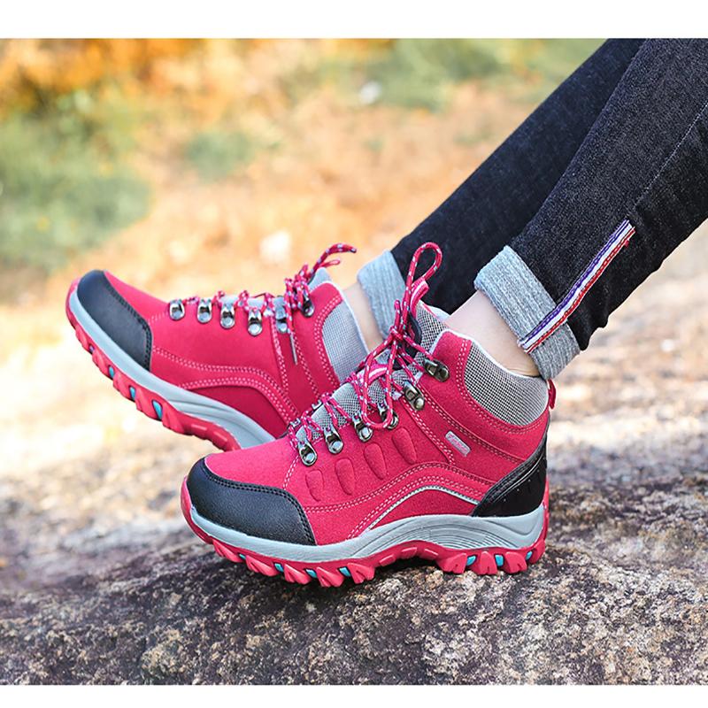 Fashion Autumn Winter Shoes  Snow Boots Sneakers Men Waterproof Short Boots  Ankle Boots Warm Plush Couple Snow Work Shoes