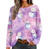 Damen Herbstpullover Langarm Druck Tops Pullover Locker Schick Lässig Basic Kleidung