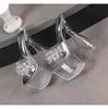 Women's Ultra-high Heels Flower Thick Heels Transparent Thick Soled Crystal Heel Sandals 17.5 Heels