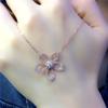 Color Gold-Plated Rose Gold Flower Inlaid Zircon Necklace Fashionable And Exquisite Purple Gold Collarbone Chain