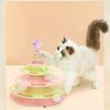 Cat Toy Roller 3 Levels Antislip Base Easy To Clean Interactive Turntable Track Toy for Batting