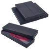 6sets Folding Kraft Paper Tie Gift Packing Boxes with Visible Window Lid and Clear Plastic Inner Sheets Rectangle Black 27x9.5x3.3cm