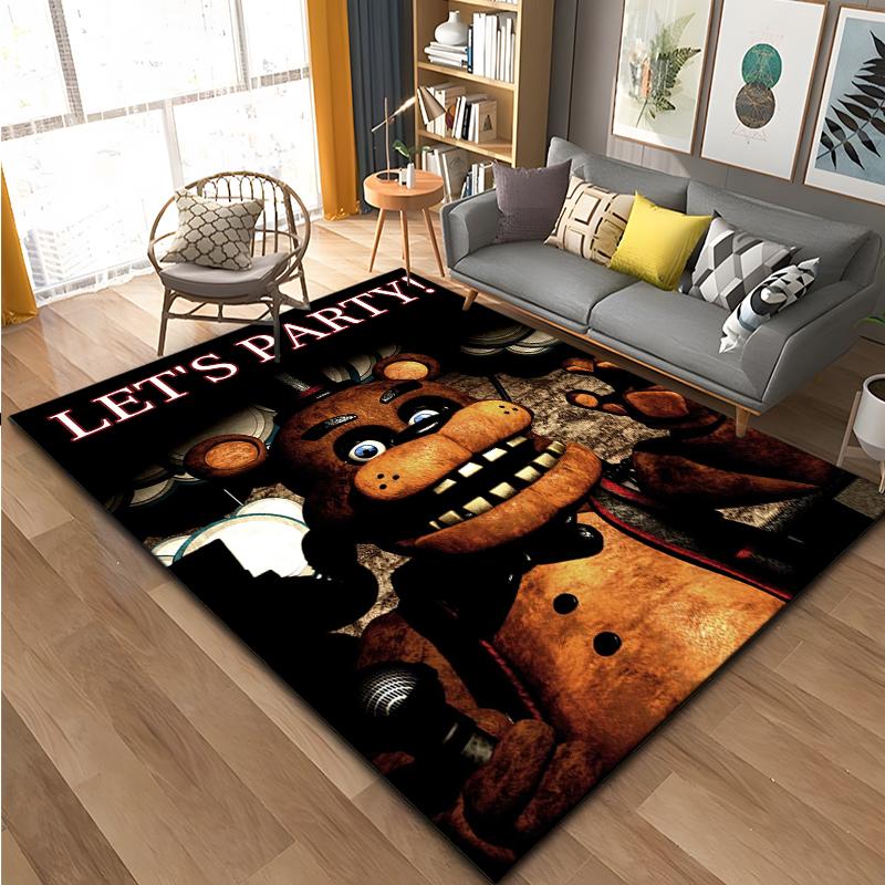 3D FNAF-Five-nights-At-Freddys Muster Teppich Große Fläche Teppich für Wohnzimmer Kinderzimmer Sofa Küche Dekorieren Rutschfeste Matte Geschenk