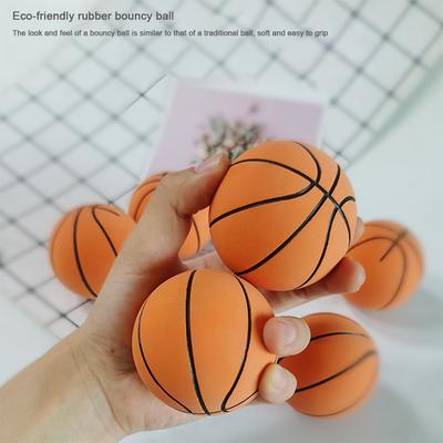 6cm High Elastic Mini Basketball Rubber Small Inflatable Basketball Soft Mini Sports Basketball Family Parent-Child Games