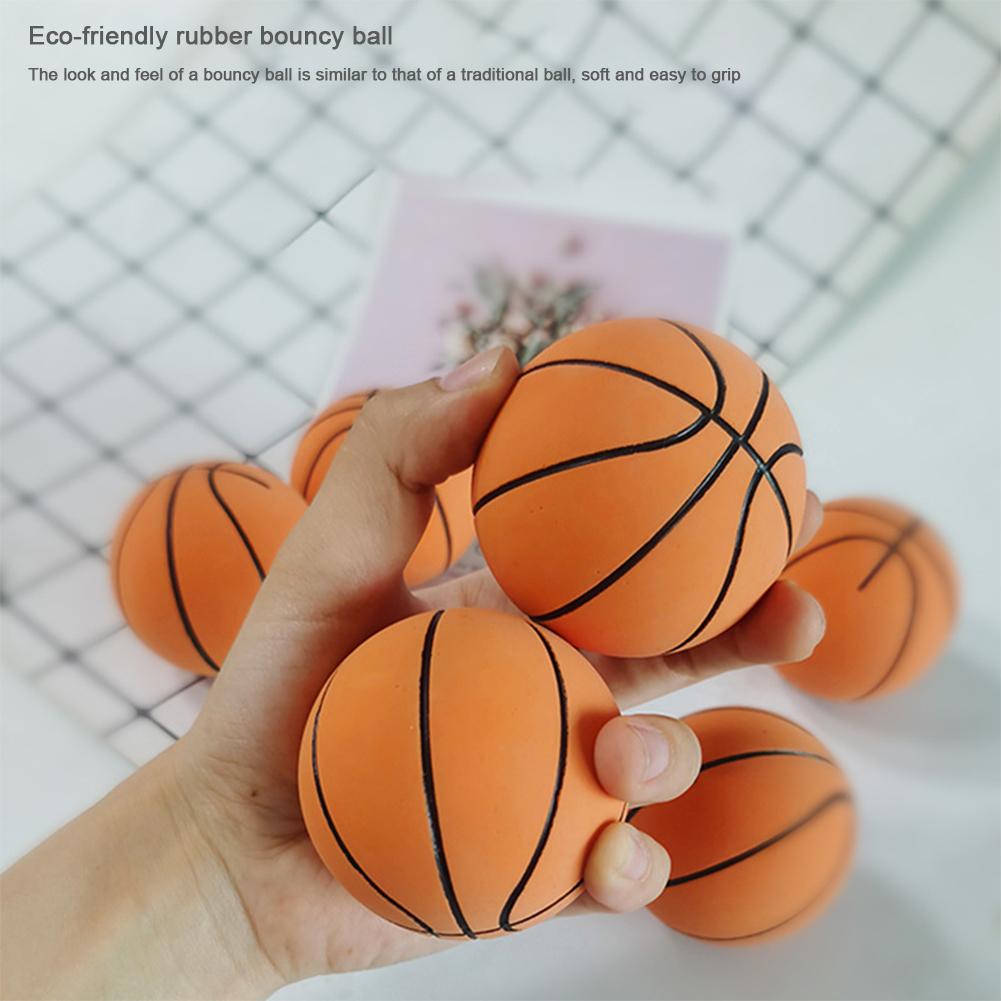 6cm High Elastic Mini Basketball Rubber Small Inflatable Basketball Soft Mini Sports Basketball Family Parent-Child Games