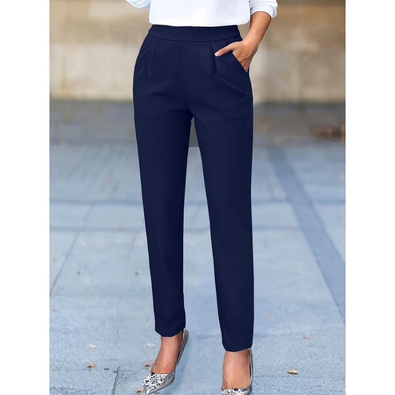 

Осінні тонкі жіночі брюки великого розміру з драпіруванням Haren Pants Повсякденний верхній одяг Трендові штани XXXL темно-синього кольору