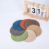 Japanese-Style Cross-Stitch Round Coaster, 11cm - Decorative Anti-Scald Heat Pad
