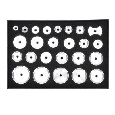 25Pcs Watch Case Pressing Die Aluminum Flat Round Butterfly Die Watch Dies Kit for Repair Maintenance