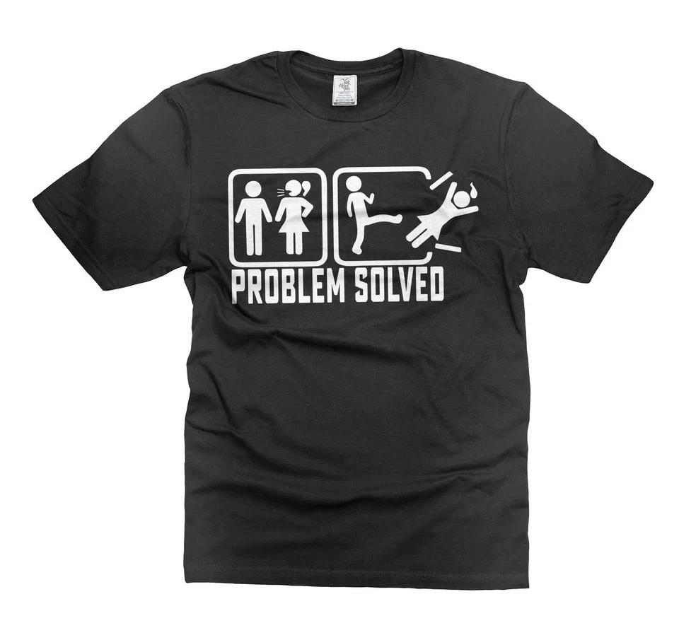 Mens Funny T shirt Problem Solved Shirt Humorous Gifts Valentine s Day Shirt M
