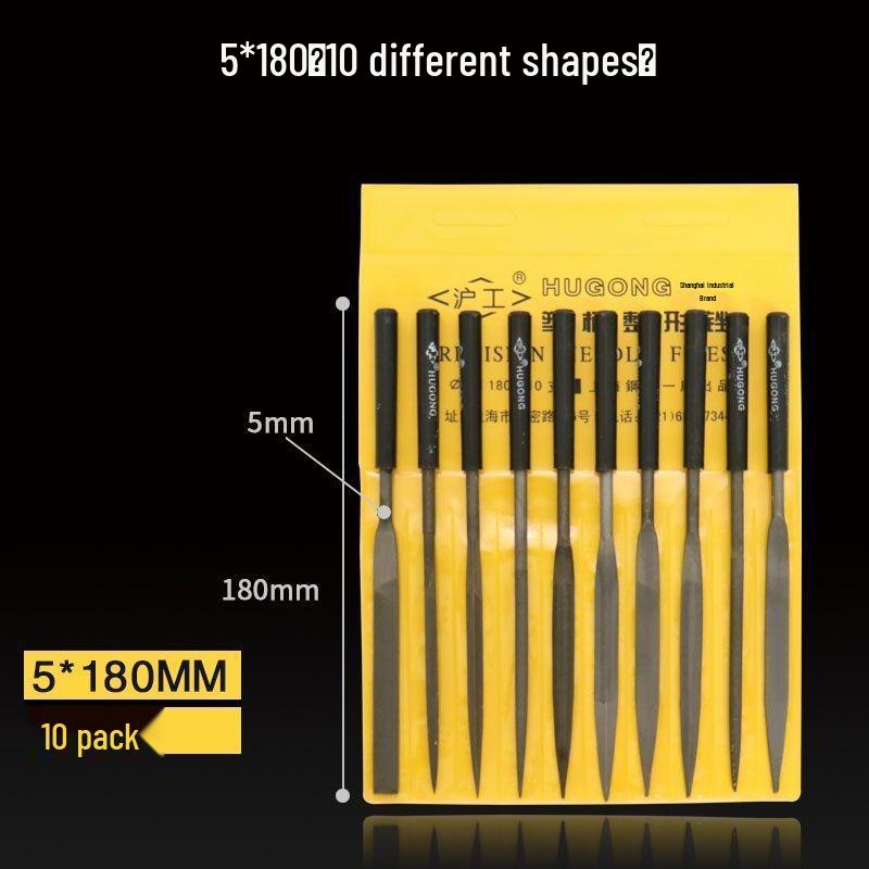 Diamond-Coated Assorted Woodworking and Metal Files Set: Flat, Half-Round, Triangular Shaping Tools