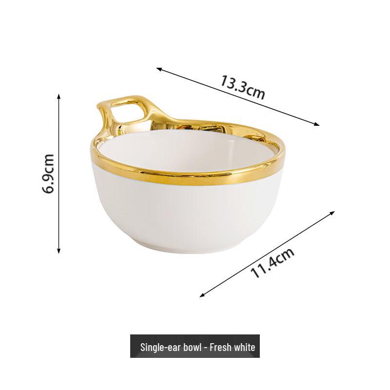 Abay Ceramic Single Handle Snack & Breakfast Bowl