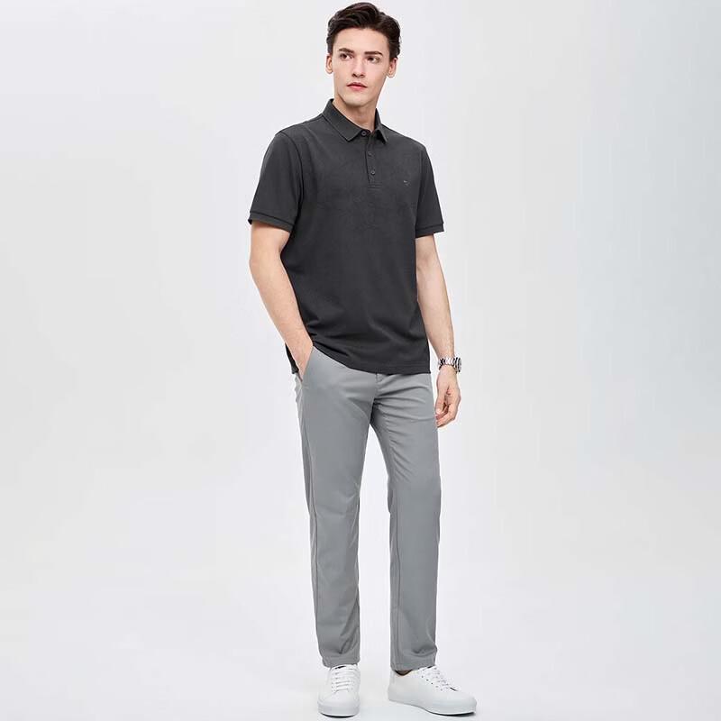 SEPTWOLVES Men's High-Cotton Ice Silk Quick-Dry Short Sleeve Polo Shirt