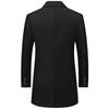 Men Autumn and Winter Solid Color Long Woolen Jacket Business Casual Windbreaker Men Clothing
