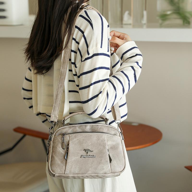 Damska Mała Kwadratowa Torebka Miękka Skórzana Torebka Ręczna Torba na Ramię dla Mamy Średniego Wieku Torba Crossbody