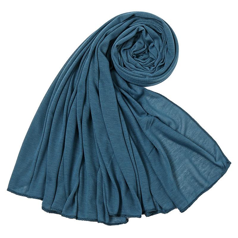 Varm muslimsk mote kvinne myk hijab skjerf sjal vanlig bomullsjersey skjerf turban kvinner lange sjal hodeinnpakning pannebånd abaya
