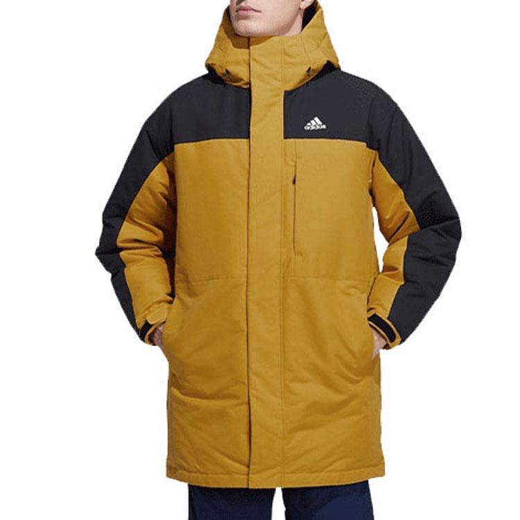 adidas Outdoor Mid-Length Duck Down Warm Jacket Winter Men Jacket Gold H20758