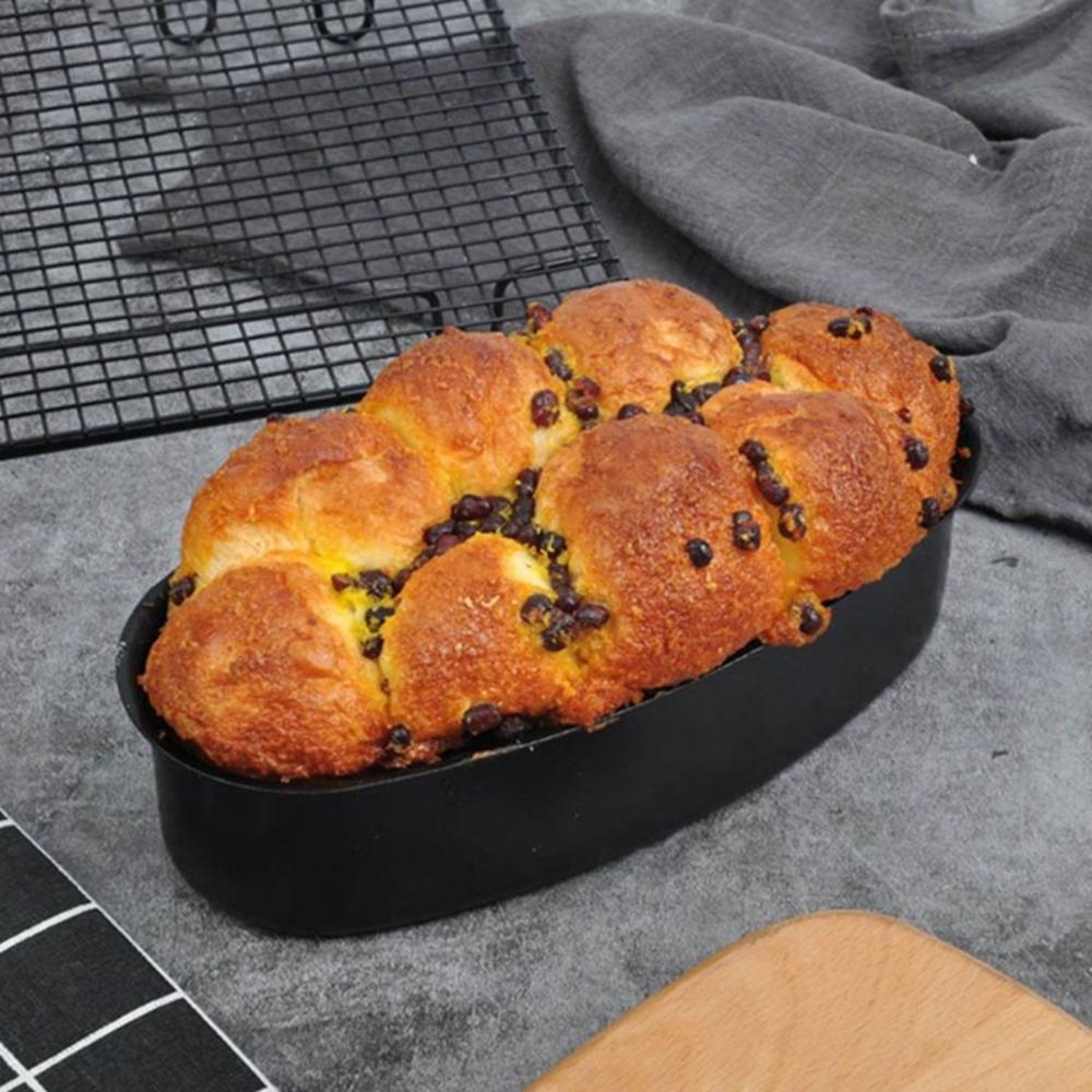 DIY Non-stick Cheese Cake Tin Oval Shaped Carbon Steel Loaf Tray Bread Mould Baking Tool Cake Pan