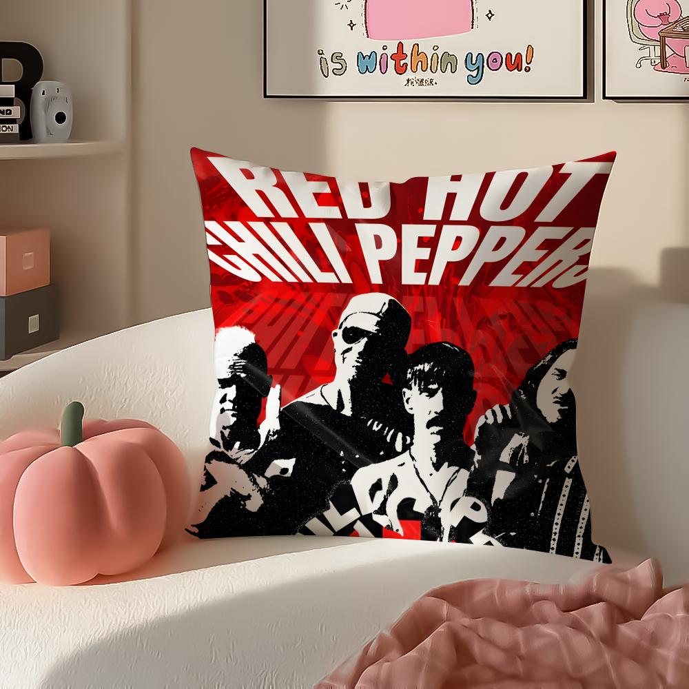 Energetic American Band RRed Hot Chili Peppers Cushion Cover Pillowcase Short Plush Invisible Zipper Room Sofa Cushion Cover