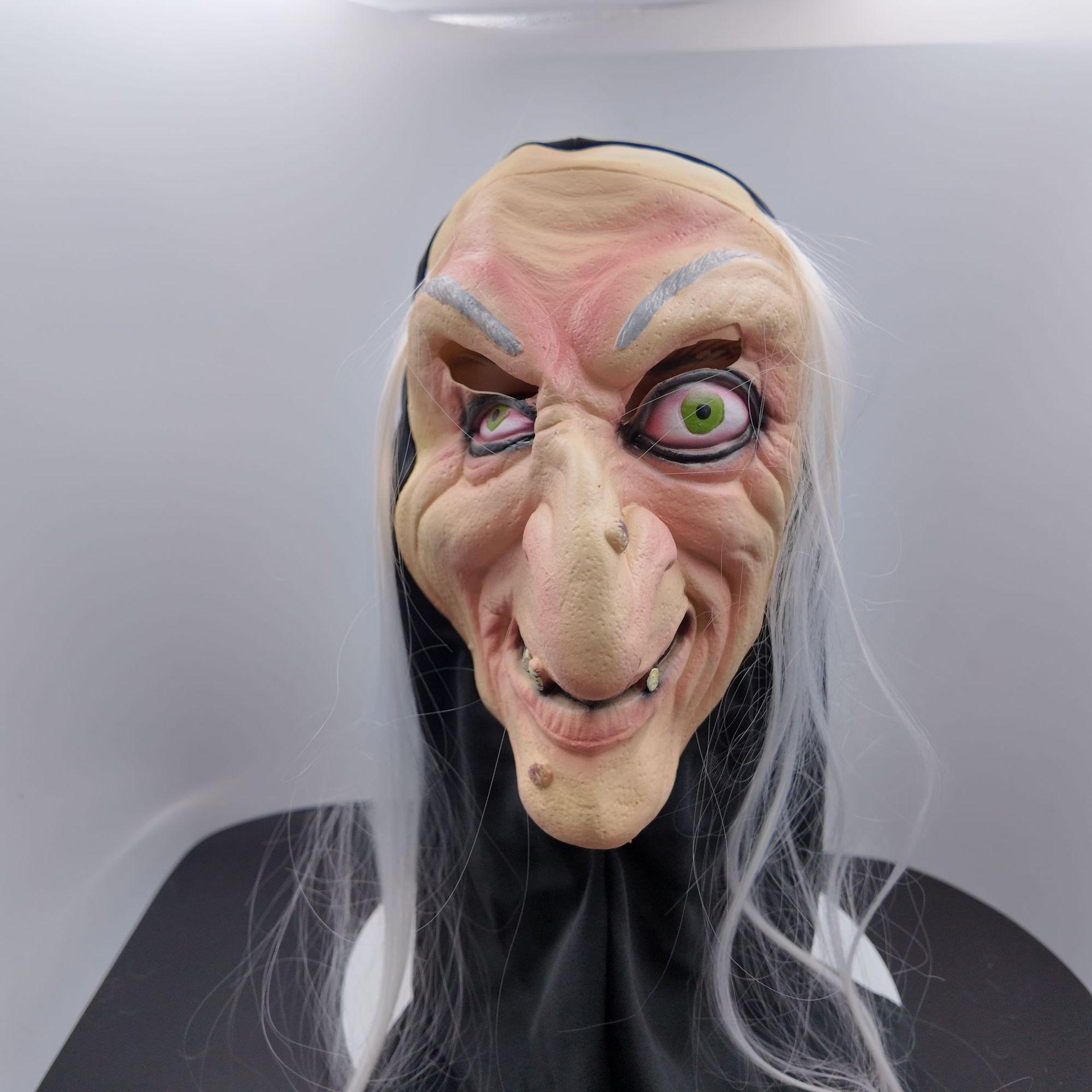

Popular white-haired witch mask headgear can be labeled and has passed quality inspection with free labeling White-haired witch