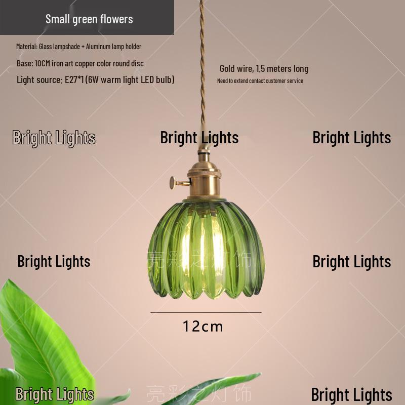 Nordic Minimalist Glass Lotus Leaf Pendant Light for Entryway, Balcony, or Bedside.