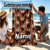 Custom Name Personalized Five Nights At Freddy's Print Beach Towel, for Trip Camping Beach Party Home Decor, Birthday Gift for Family & Friends