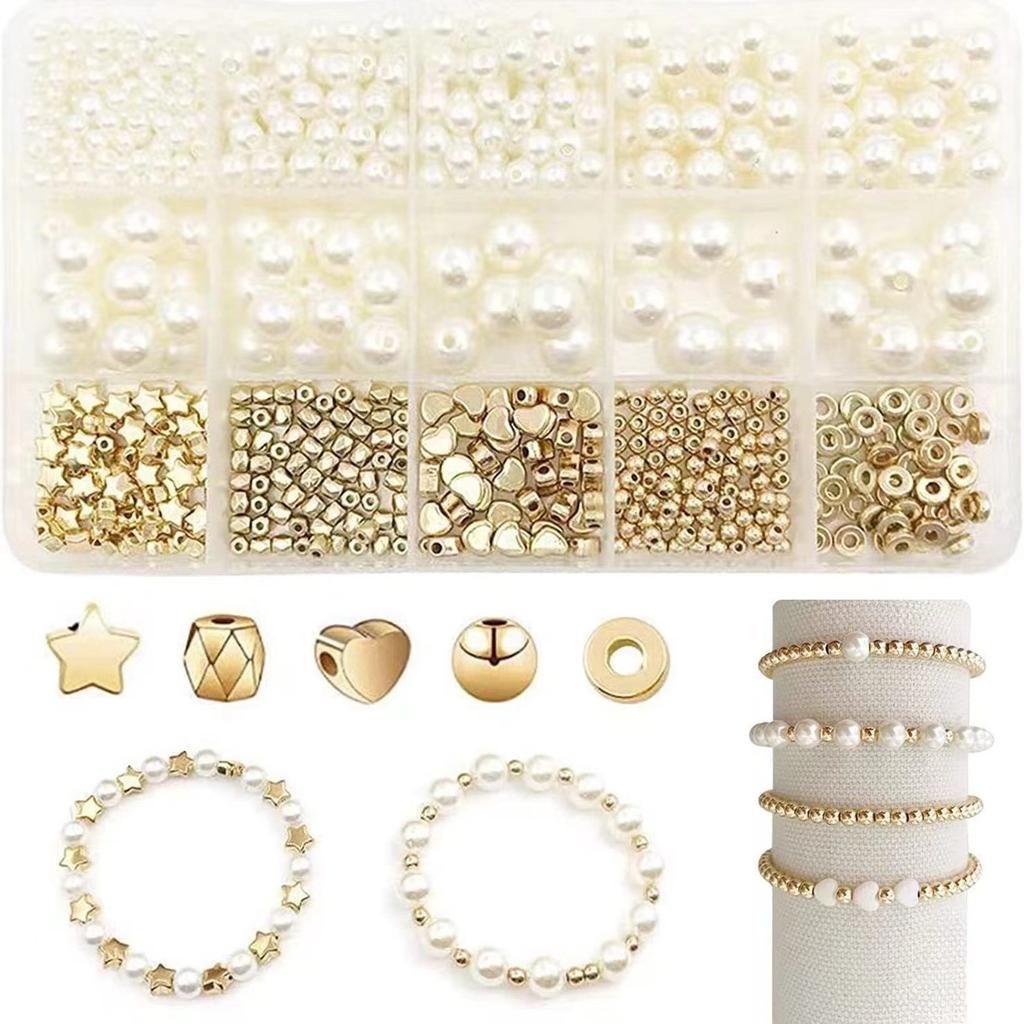 Diy Necklace Loose Beads Handmade Pearl Set Beaded Accessories Bracelet Square Accessories Bracelet