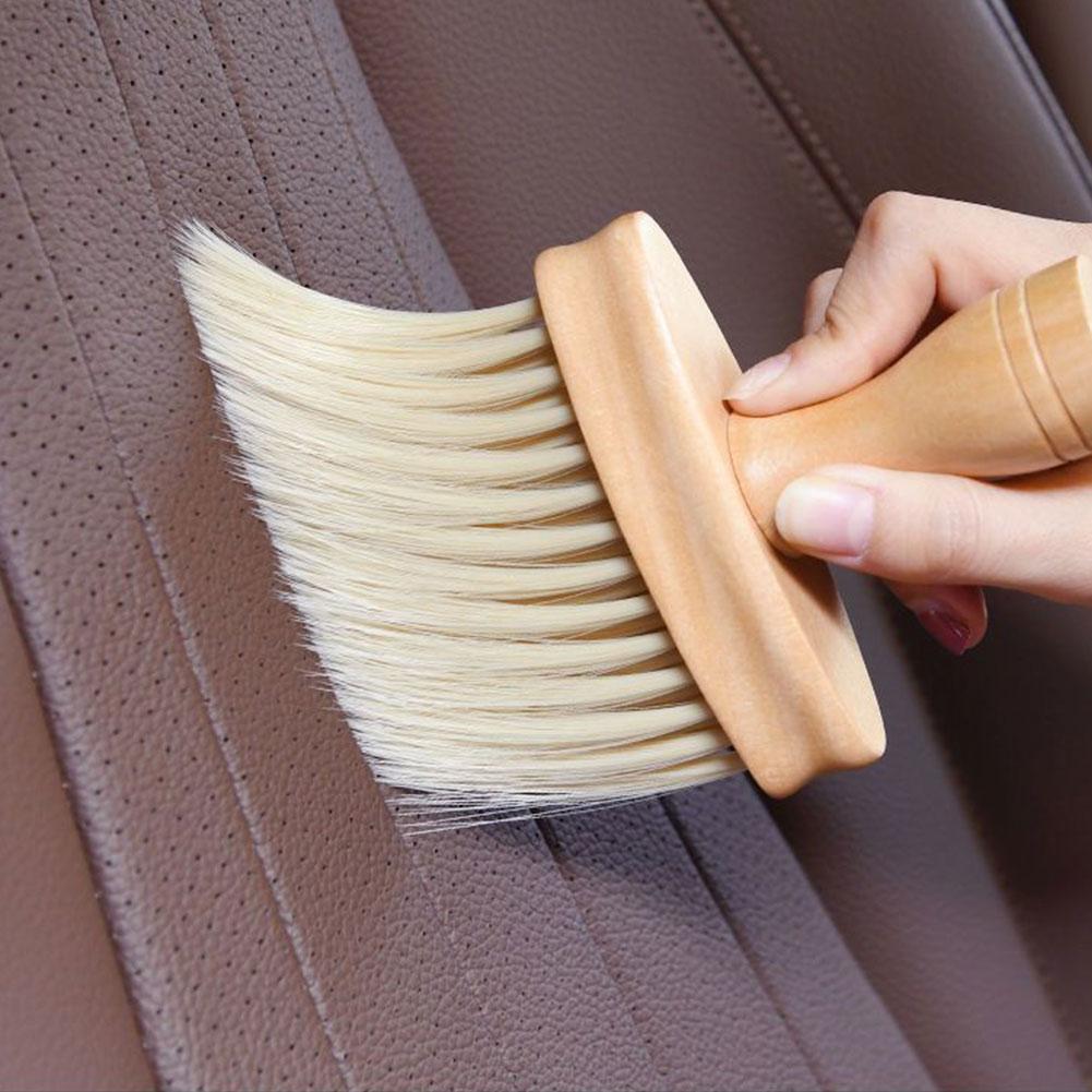 1PC  Cleaning Wooden Cleaning Brush Soft Bristles Multifunctional For Household Window Car Detail Dust Removal Cleaning Tools