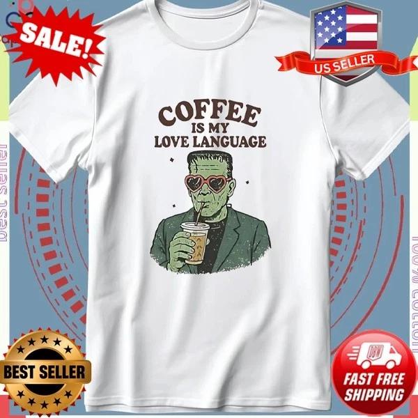 Frankenstein coffee is my love language Halloween T-Shirt 2XL
