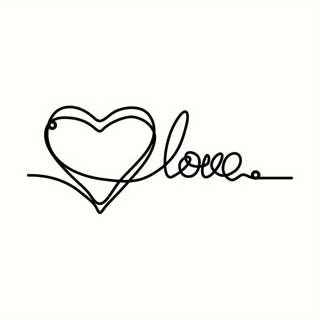 

Стильный металлический настенный орнамент в виде сердца и любви, минималистичный линейный художественный подвесной кулон, модный металлический настенный декор и искусство для дома чёрный