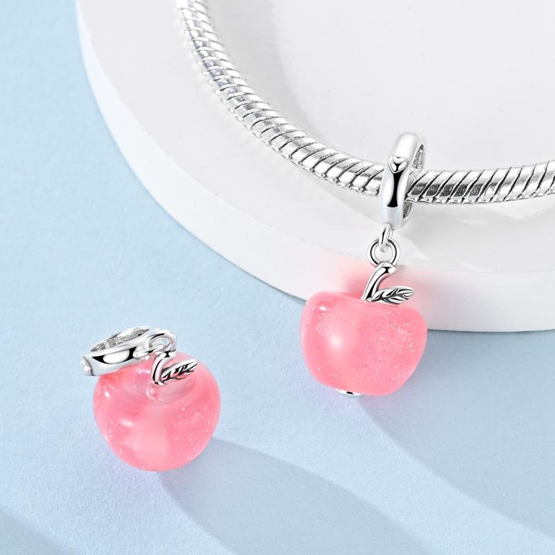 Original Copper Charms Beads Apple Gold Suitcase Family Love Charm Fit Bracelets Bangle Pendant Women Diy Jewelry