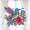 Color Flower and Bird Type Pattern Handmade DIY Diamond Painting, Single-sided Acrylic Pendant