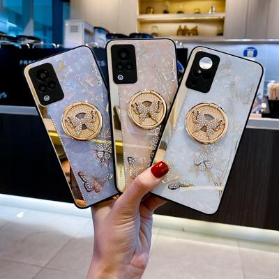 Huawei HONOR 200Pro Butterfly Ring Stand Phone Case Mate60 Mirror Water Diamond Anti-drop Case