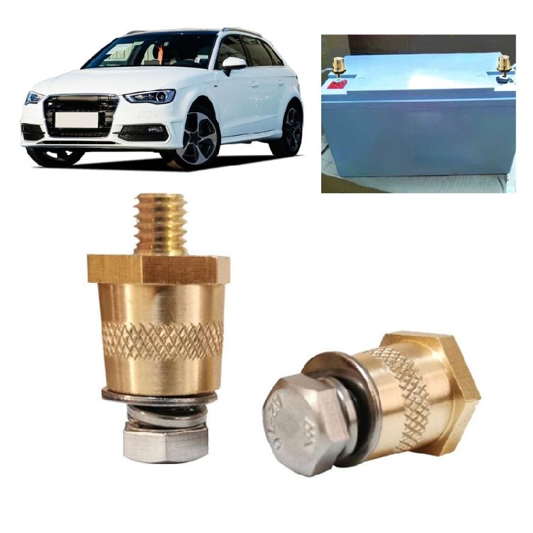 Brass Battery Terminal Pair Stainless Steel Screws Reliable Power Connections
