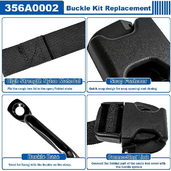 Kit Fibbie WPL 356A0002, Fibbia/Cinghia Copribedding | Ricambio per Clip Copribagagli Backflip 356A0002 - Lato Inferiore