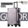 Aluminum-Magnesium Alloy Suitcase with Aluminum Frame, Universal Wheels, Combination Lock - 24" Carry-On for Students & Men's Business Travel.