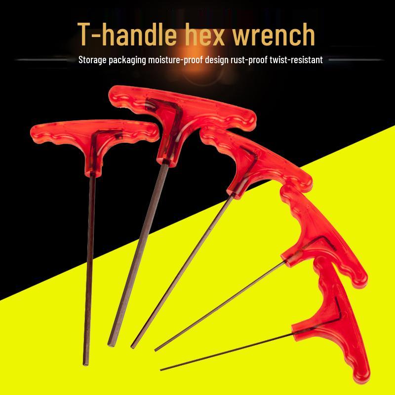 T-Handle Allen Wrench Set with S2 Flat-Head Hex Screwdriver and Individual Hex Wrenches
