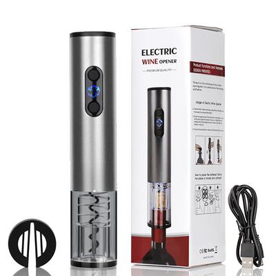 Abridor de Vinho Elétrico Recarregável de Aço Inoxidável Saca-rolhas para Garrafa de Vinho Abridor com Cortador de Lacre Presente para Amante de Vinho Acessórios de Bar