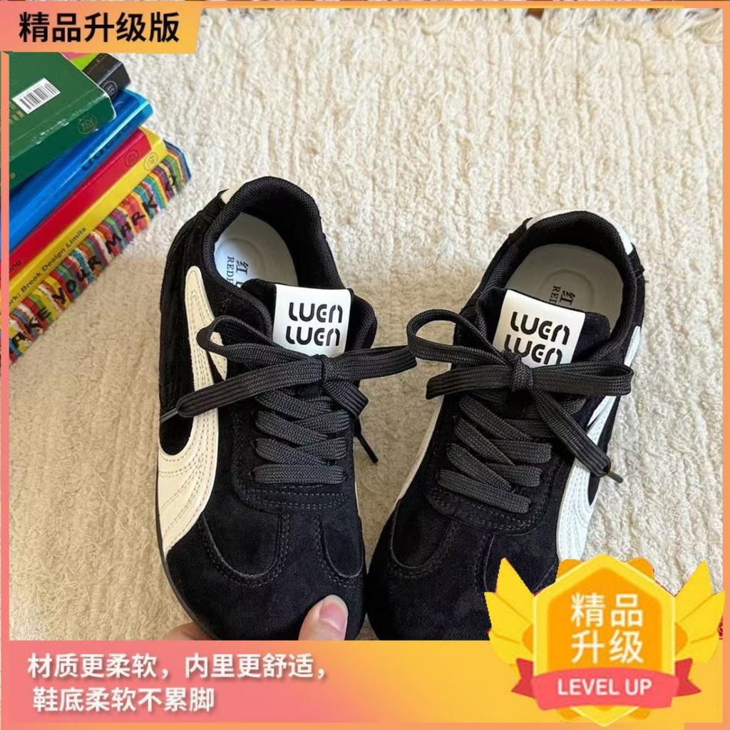 Hong Kong style black niche design sense moral training shoes women's autumn versatile sports and leisure Forrest Gump board shoes women