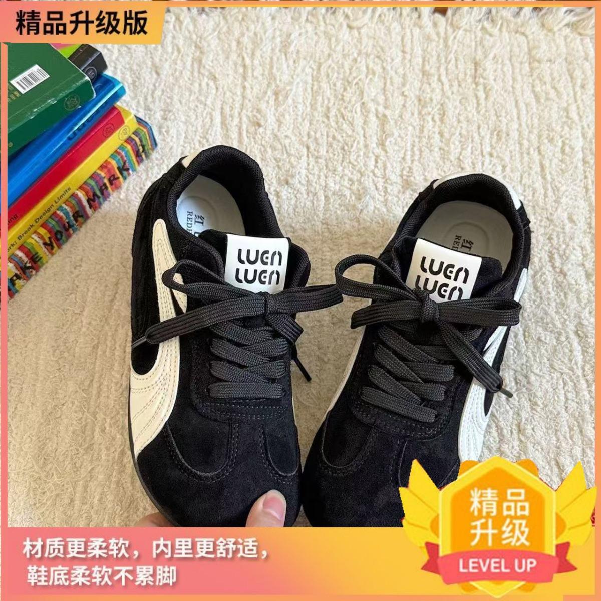 

Popular Hong Kong style black niche design sense of moral training shoes for women 2025 autumn versatile sports and leisure Forrest Gump board sh 35 чёрный