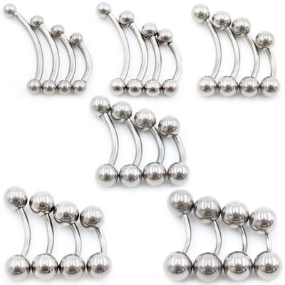 Alisouy 1 Stück G23 Titan Nasenring gebogener Augenbrauen-Barbell Ohr-Tragus-Ohrring Helix Daith Piercing Körperschmuck