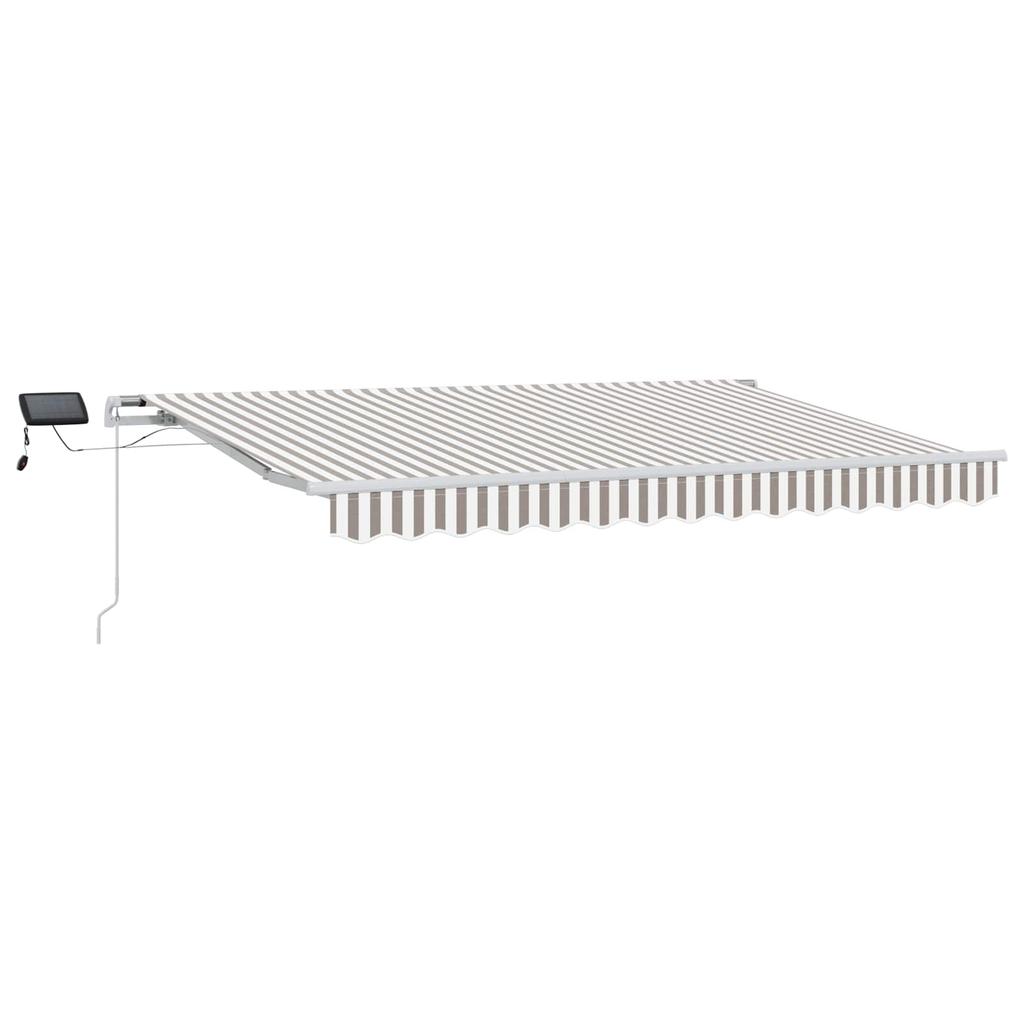 Retractable Awning Light Grey and White 300 x 250 cm