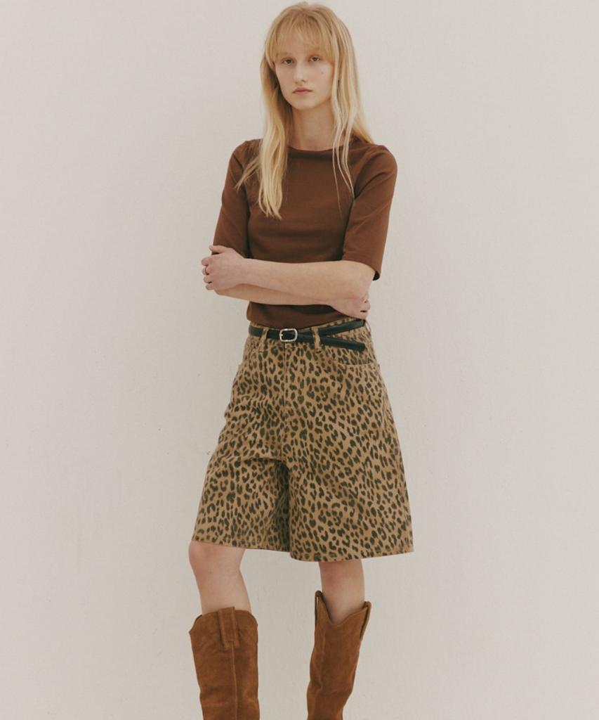 Okuka Cotton & Modal Simple Top, Brown